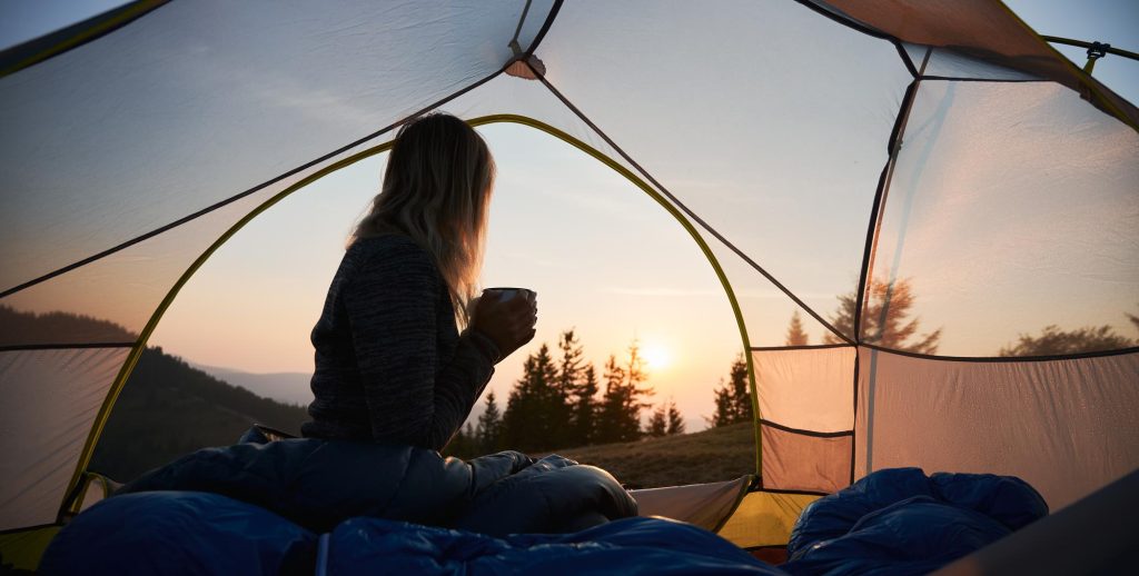 female gazing at the sunset